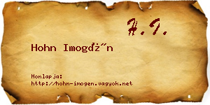 Hohn Imogén névjegykártya